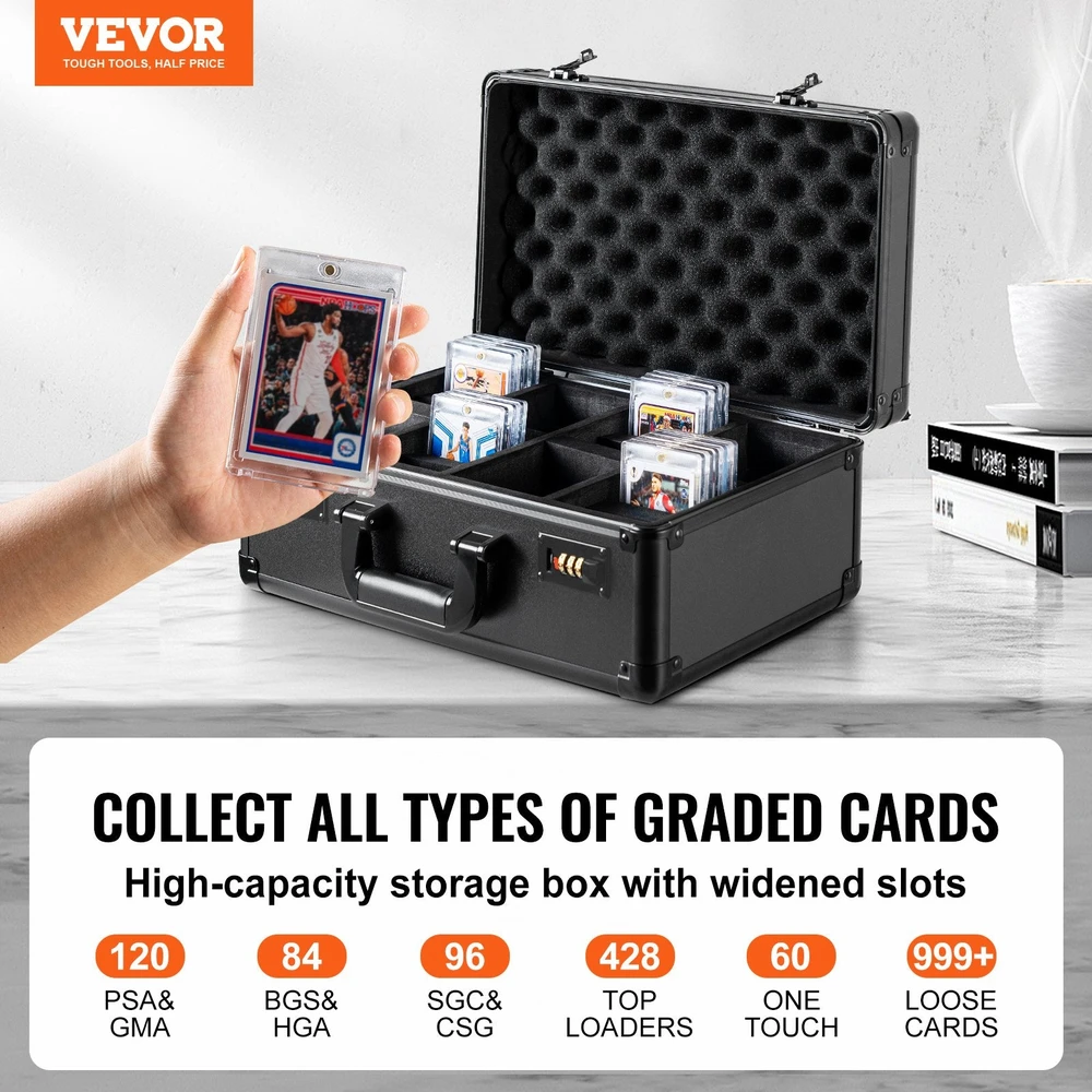 VEVOR PSA kortelių dėžė su kodine spyna 120 vnt.