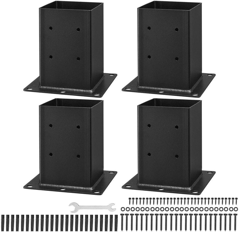 VEVOR 4 vnt. 6x6 medinių stulpų tvirtinimo laikikliai
