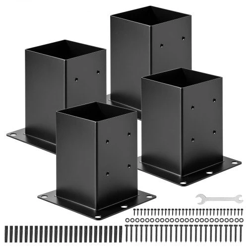 VEVOR 4 vnt. 6x6 medinių stulpų tvirtinimo laikikliai