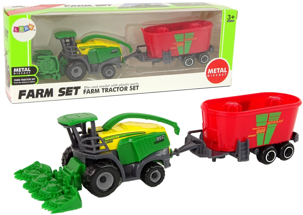 Lean Toys Žaislinis kombainas su priekaba LeanToys