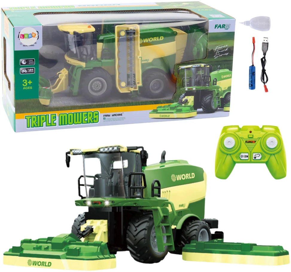 Lean Toys Nuotoliniu būdu valdomas kombainas su šoninėmis žoliapjovėmis