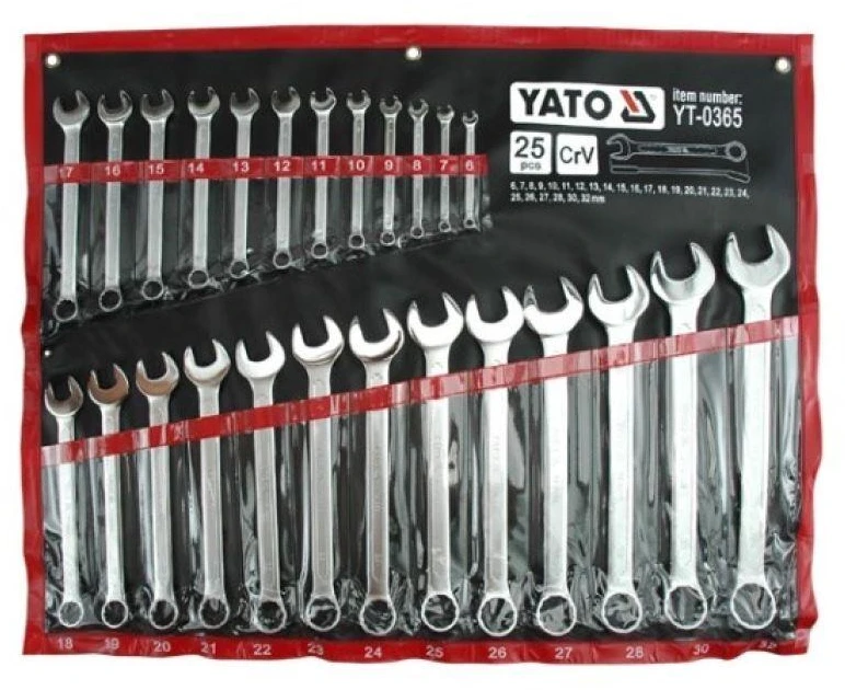 Kombinuotų veržliarakčių komplektas Yato YT-0365; 6-32 mm; 25 vnt.