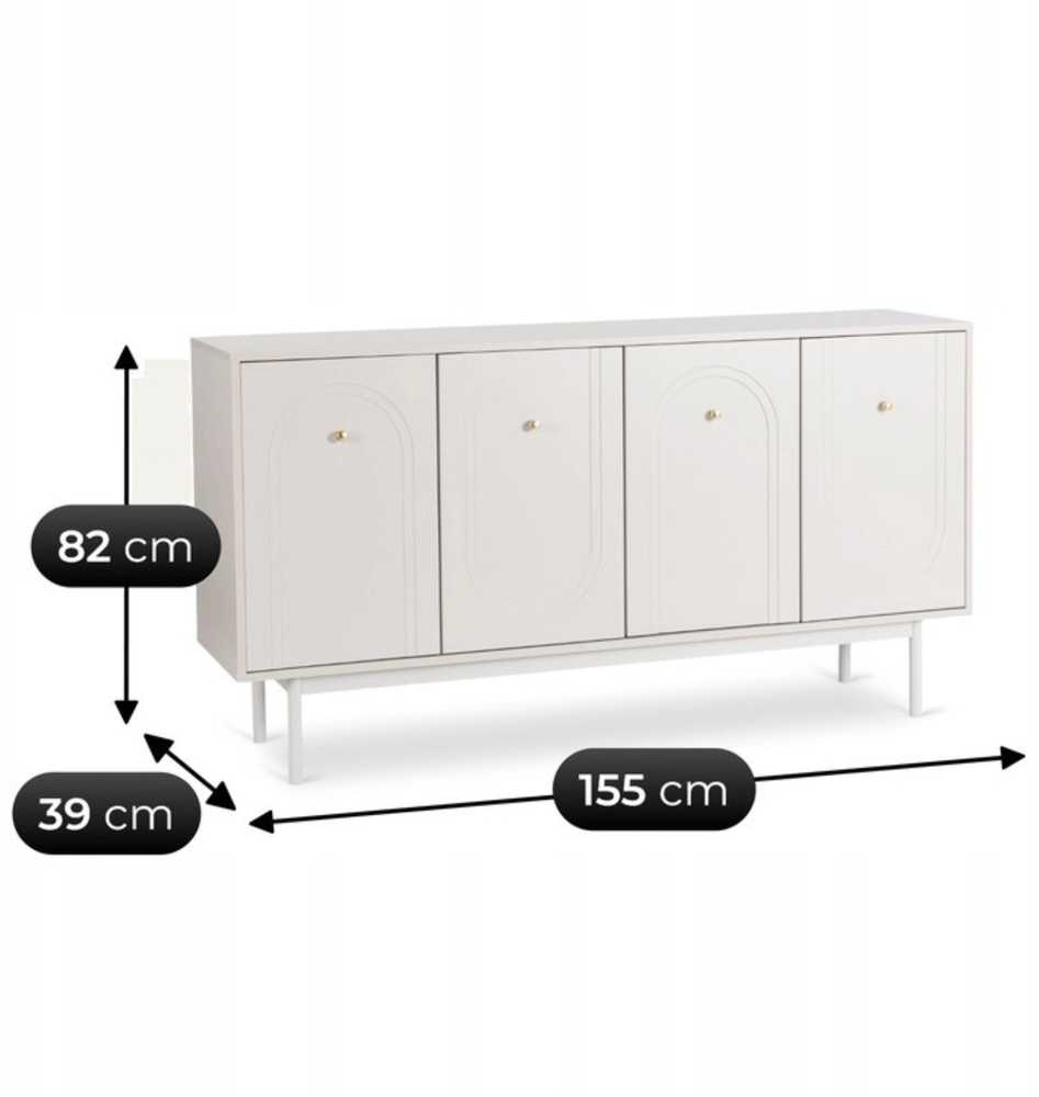 Mebel Elite Komoda MARLEN, 155 × 39 × 82 cm, kašmyro spalvos fasadais