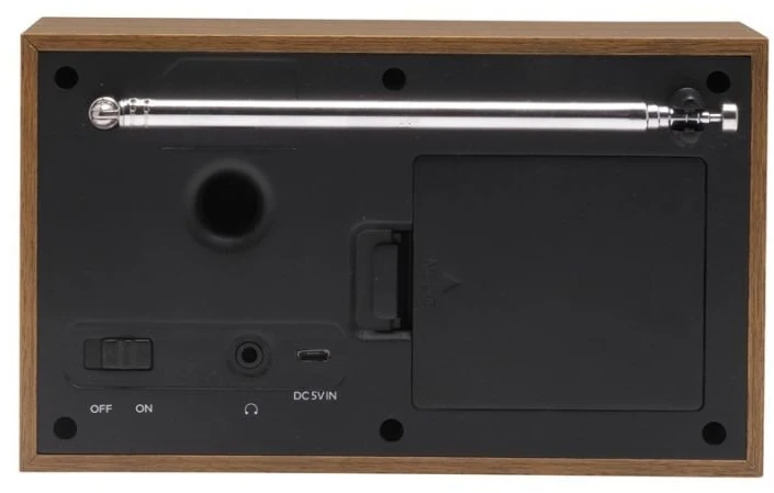Kompaktiškas DAB+/FM radijas Denver DAB-46, rudas ir baltas
