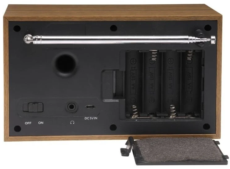 Kompaktiškas DAB+/FM radijas Denver DAB-46, rudas ir baltas