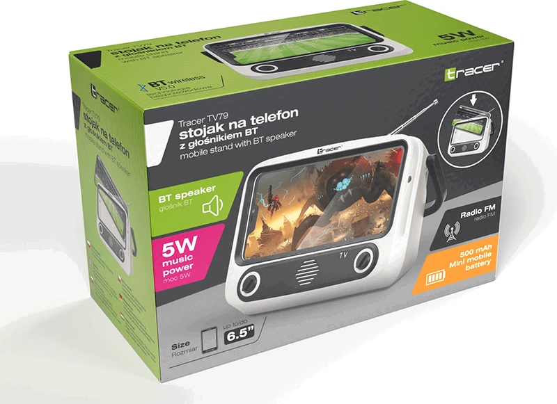 „Tracer 46874“ mobilus stovas su „Bluetooth“ garsiakalbiu