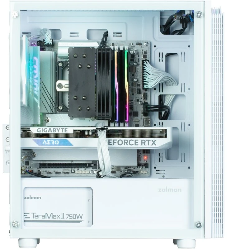 Kompiuterio korpusas Zalman T4 Plus su 120 mm ARGB ventiliatoriumi, baltas