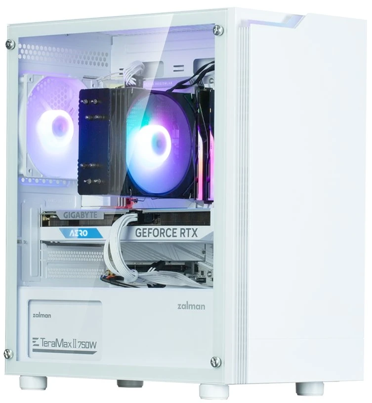 Kompiuterio korpusas Zalman T4 Plus su 120 mm ARGB ventiliatoriumi, baltas