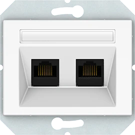 Kompiuterio lizdas VILMA XP 500 be rėmelio, 2 vietų (2xRJ45 CAT5E UTP AMP), baltas
