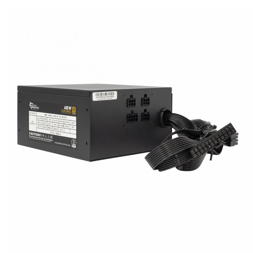 White Shark Kompiuterio maitinimo blokas 80 PLUS Bronze Baltas Shark Colonel, 600 W