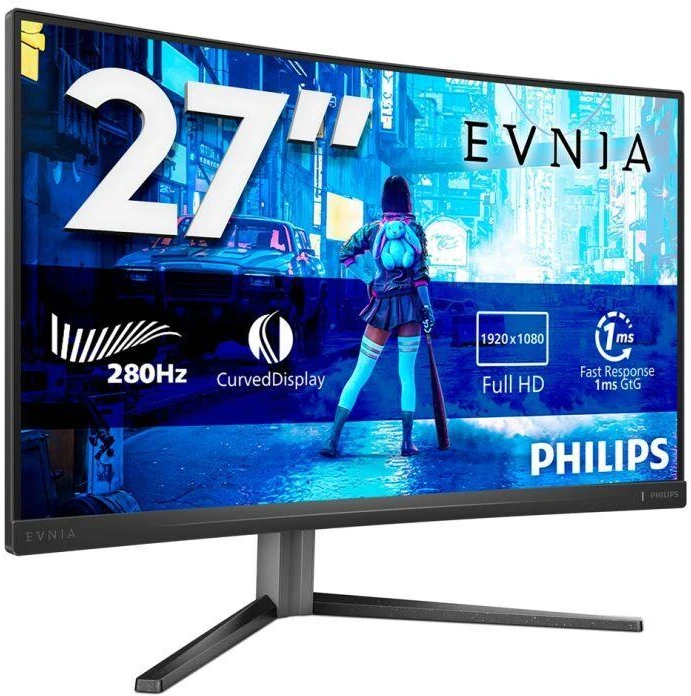 Monitorius Philips Evnia 27M2C5200W/00, 27", VA, 1920 x 1080, 280 Hz,  300 cd/m²