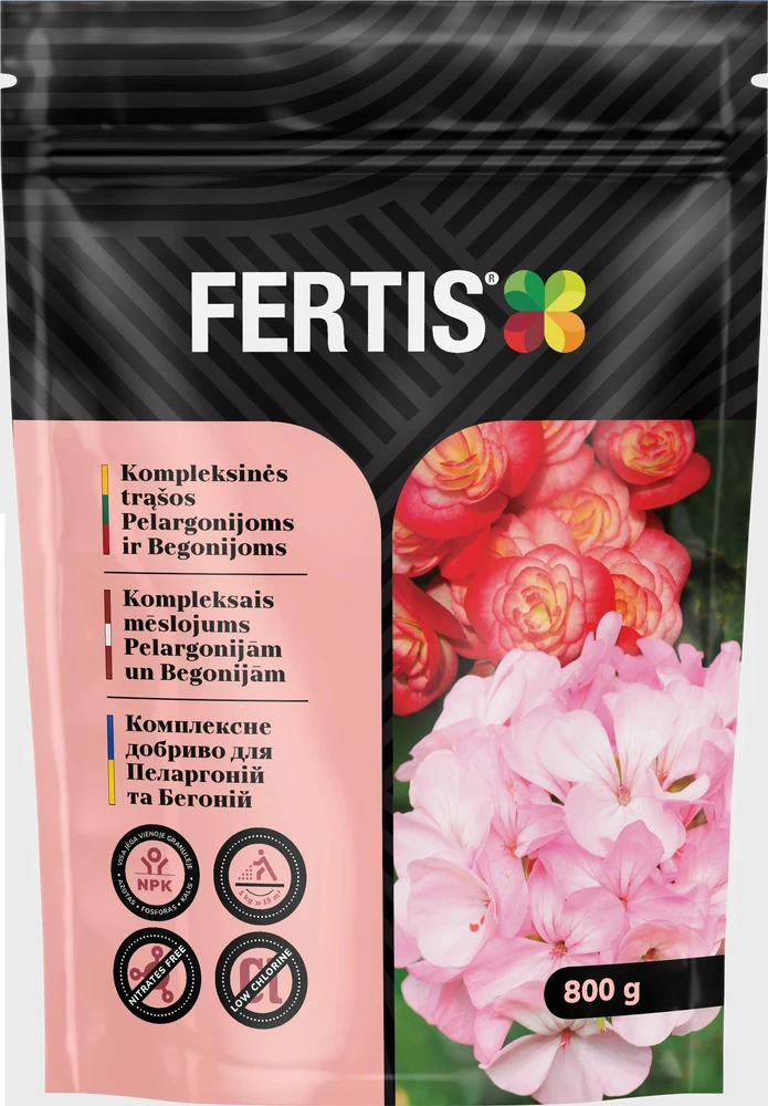 Kompleksinės trąšos Pelargonijoms ir begonijoms FERTIS, 800g