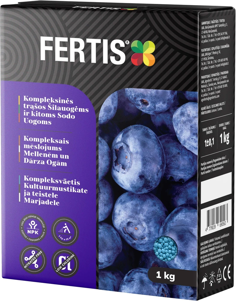 Kompleksinės trąšos Šilauogėms ir kitoms sodo uogoms FERTIS, 1kg