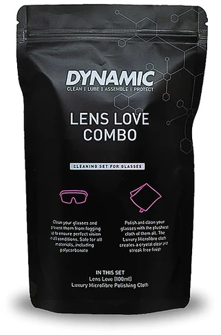 Komplektas dviratininko akinių valymui Dynamic Lens Love Combo Pack