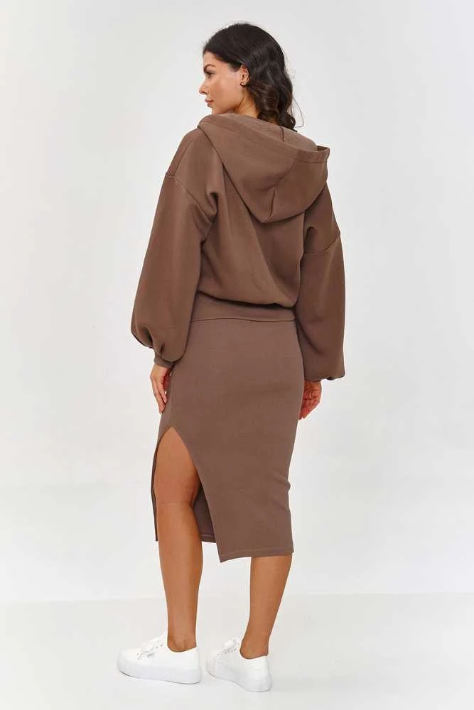 Suknelė Komplektas moterims Makadamia, elegantiškas, ilgarankovis