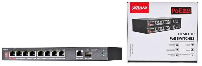 Šakotuvas SWITCH POE PFS3110-8ET1GT1GF-96 8 PRIEVADŲ SFP DAHUA