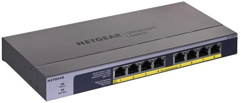 NETGEAR jungiklis nevaldomas 8 prievadų Gigabit POE / POE +