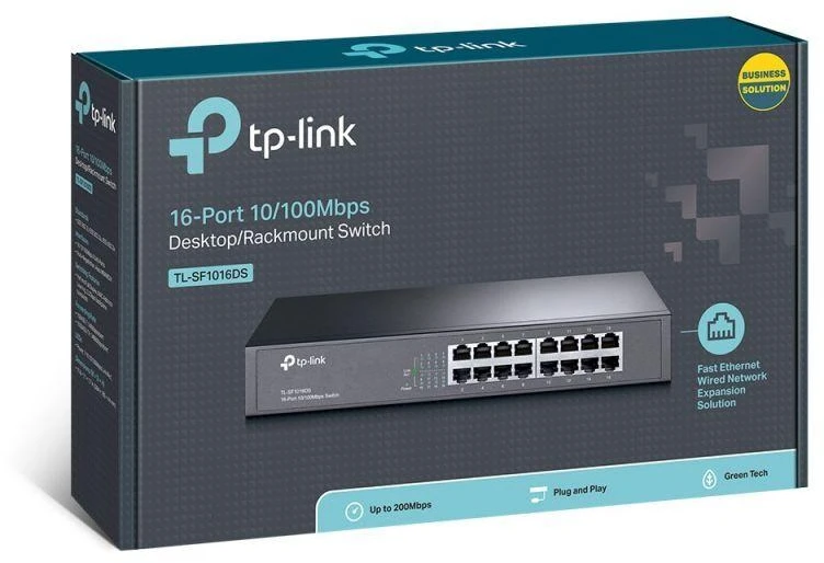 Ausinės Komutatorius TP-LINK TL-SF1016DS (16x 10/100 Mbps)
