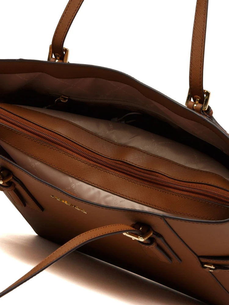 Koniakowa skórzana torebka shopper Michael Kors 35S5GV6T7L