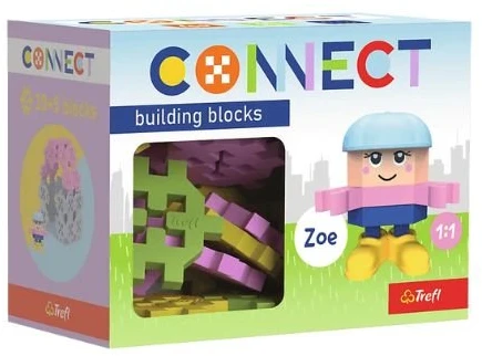 Konstruktoriaus rinkinys su Zoe figūrėle Trefl Connect Pocket Girl, 35 kaladėlės