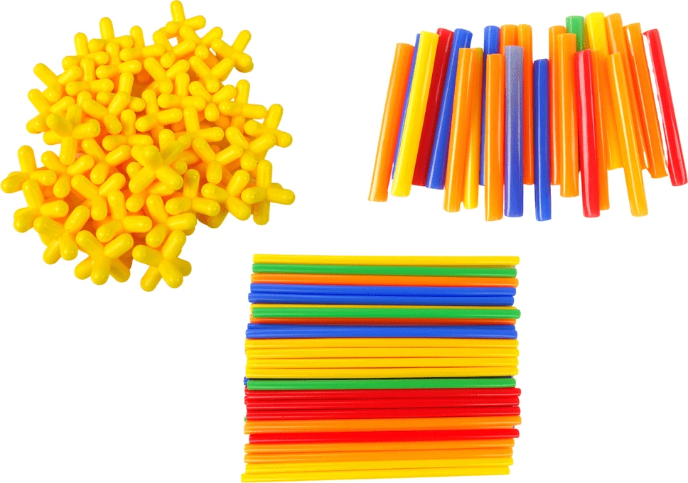 Lean Toys Statybiniai šiaudeliai su jungtimis vaikams