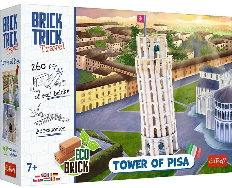 Trefl Konstruktorius „Pasviręs Pizos bokštas“ Brick Trick Travel, 39 cm