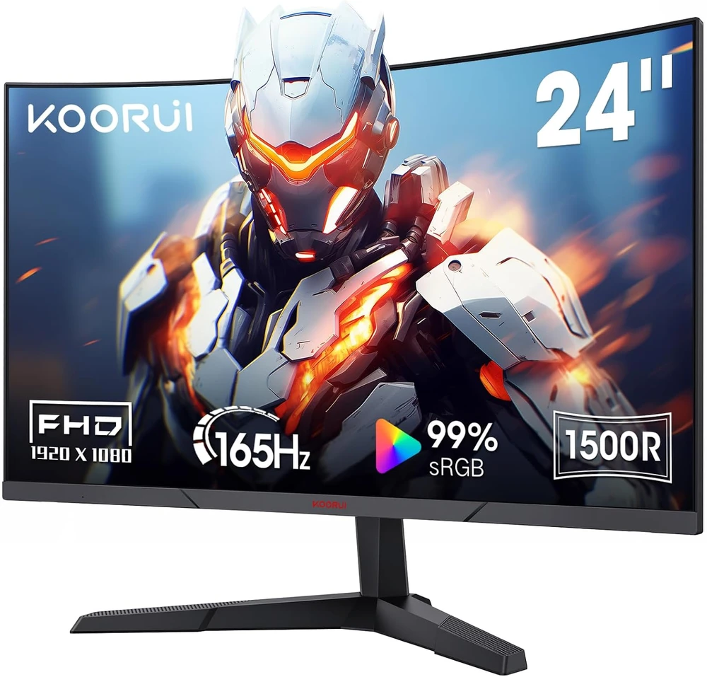 KOORUI lenktas žaidimų monitorius 24 colių Full HD 180 Hz 1 ms 24E6CA