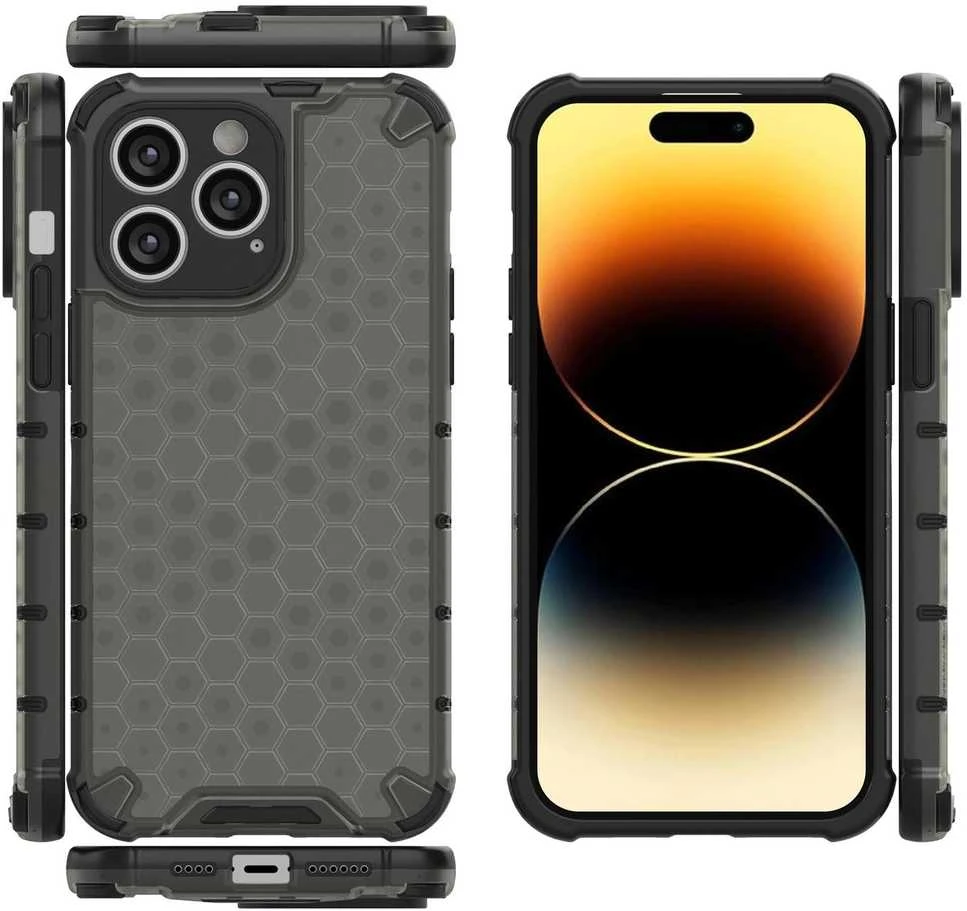 Hurtel Honeycomb dėklas skirtas iPhone 14 Pro Max, juodas