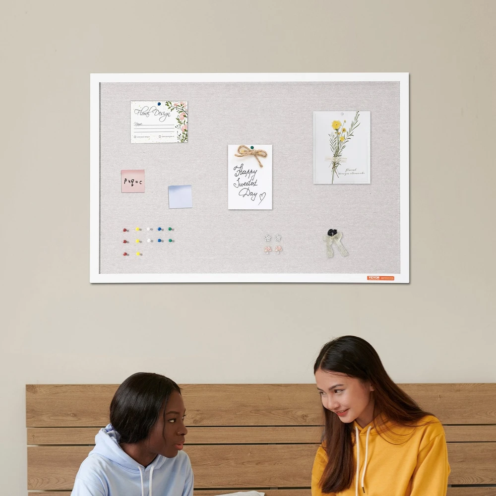 VEVOR 90x60 cm sieninis skelbimų lenta su lininio paviršiumi
