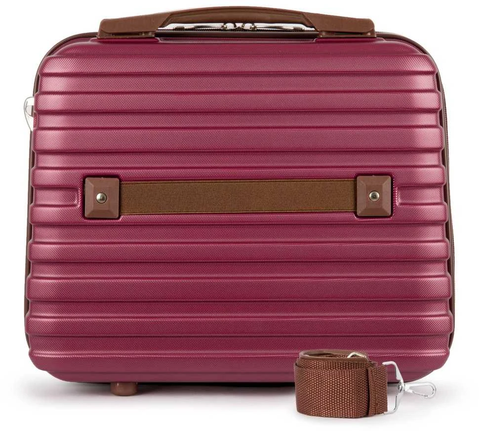 Kosmetikos kelioninis dėklas ABS STL957 bordo spalvos