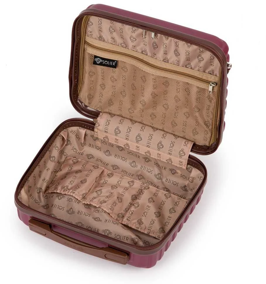 Kosmetikos kelioninis dėklas ABS STL957 bordo spalvos