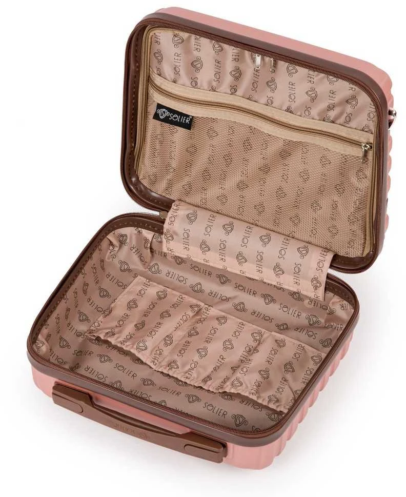 Kosmetikos kelioninis dėklas ABS STL957 rožinis