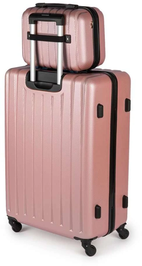 Kelioninis Solier Luggage Kosmetinis kelionių lagaminėlis XS ABS STL902 - Rožinis auksas