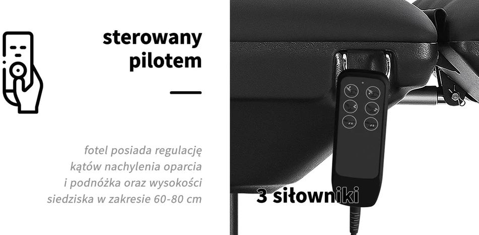 Activeshop Kosmetologinis krėslas Sillon Eclipse Electric 3 Motor Juodas