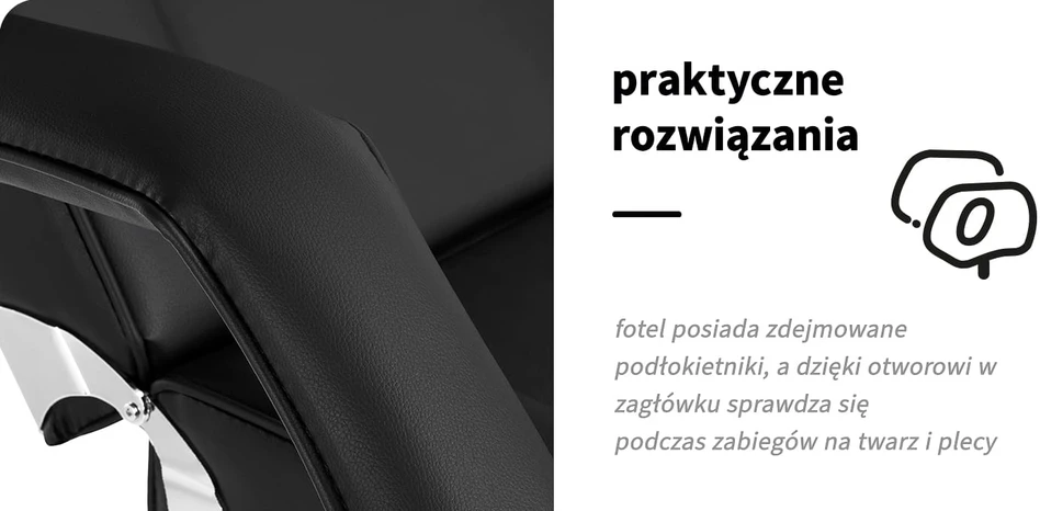 Activeshop Kosmetologinis krėslas BASIC Juodas