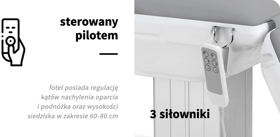 Activeshop Kosmetologinis krėslas Sillon Eclipse Electric 3 Motor Pilkas