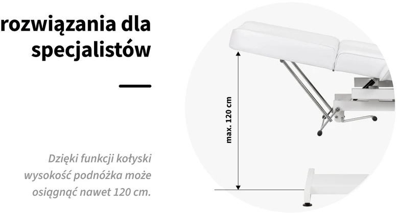 Kosmetologinis krėslas su supimo funkcija Sillon 210, baltas