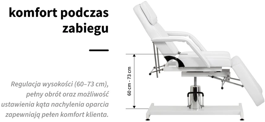 Kosmetologinis krėslas su supimo funkcija Sillon 210, baltas