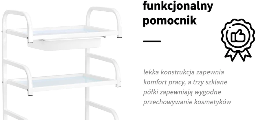 Activeshop Kosmetologinis vežimėlis Basic 121 Baltas