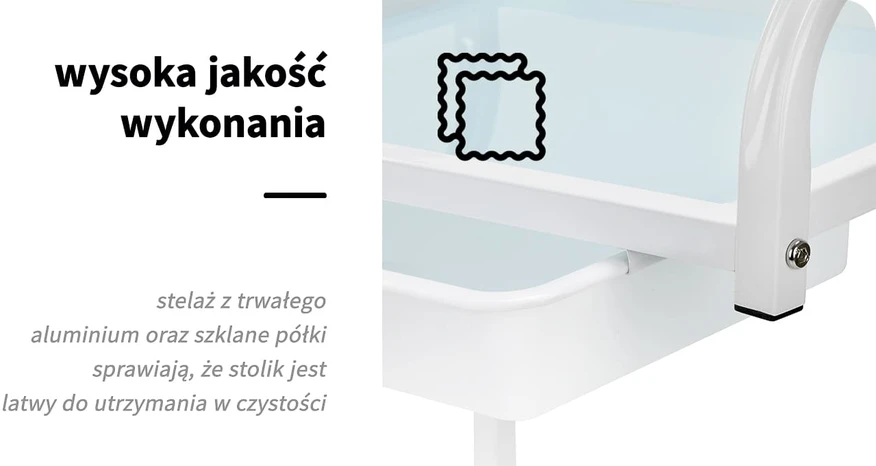 Activeshop Kosmetologinis vežimėlis Basic 121 Baltas