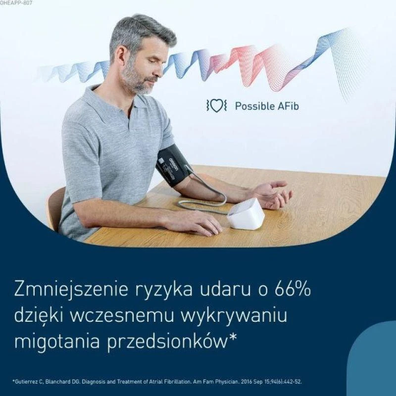OMRON M3 COMFORT AFIB kraujospūdžio matuoklis + maitinimo šaltinis