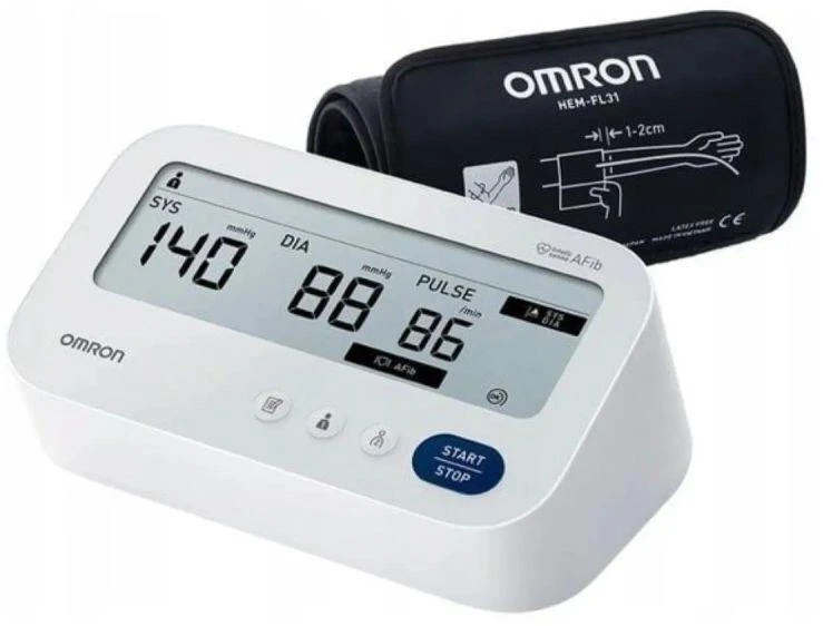 OMRON M3 COMFORT AFIB kraujospūdžio matuoklis + maitinimo šaltinis