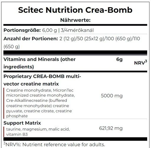 Scitec Kreatino Mišinys Crea-Bomb 660g – Pasifloros