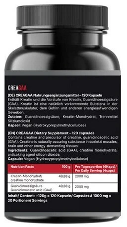 Kreatino kapsulės #GYMJUICE CREAGAA 120 kapsulių
