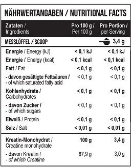 Kreatino monohidrato milteliai MST 500g
