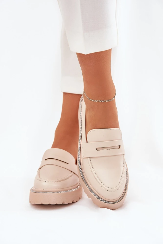 Kreminės mokasinai su masyviu padu Step in style