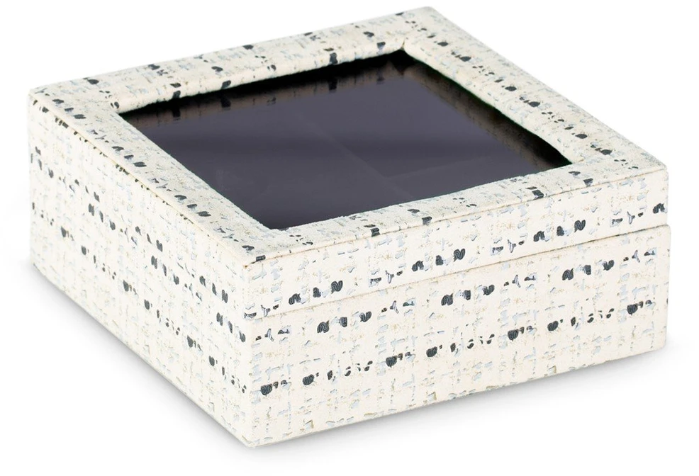AmeliaHome Kreminės spalvos ir juoda papuošalų dėžutė 18 x 6,5 cm