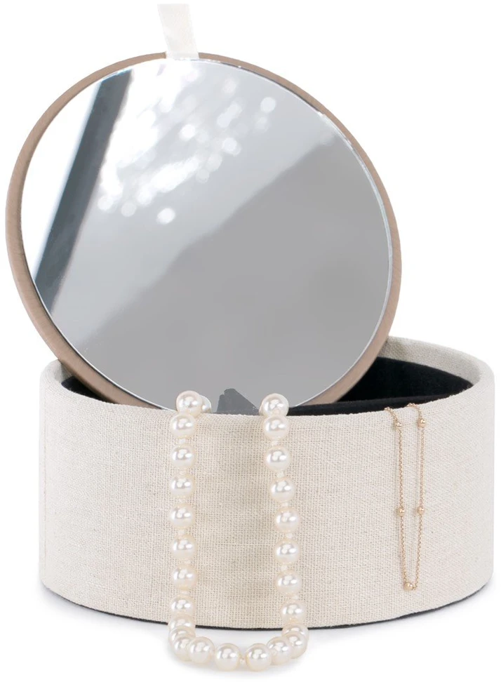AmeliaHome Kreminės spalvos papuošalų dėžutė 13,8 × 6,2 cm