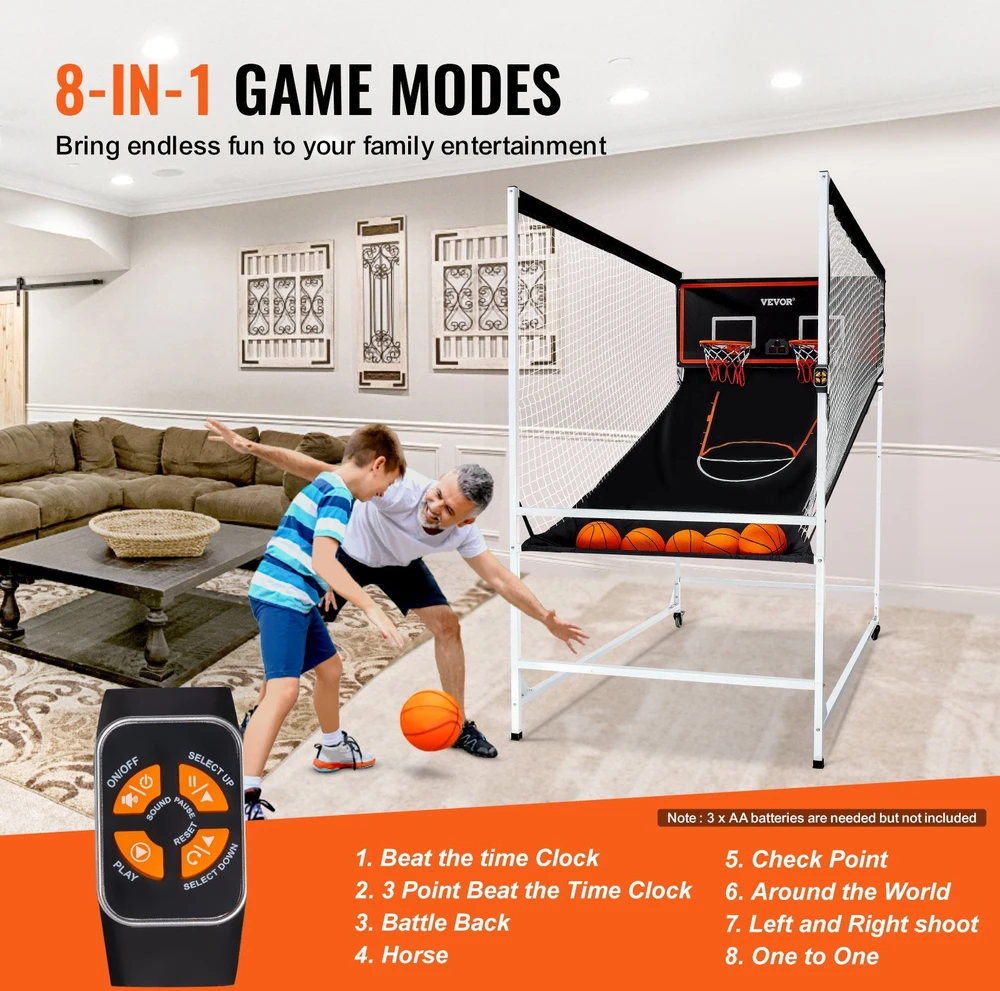 VEVOR Krepšinio arcade žaidimas dviem žaidėjams