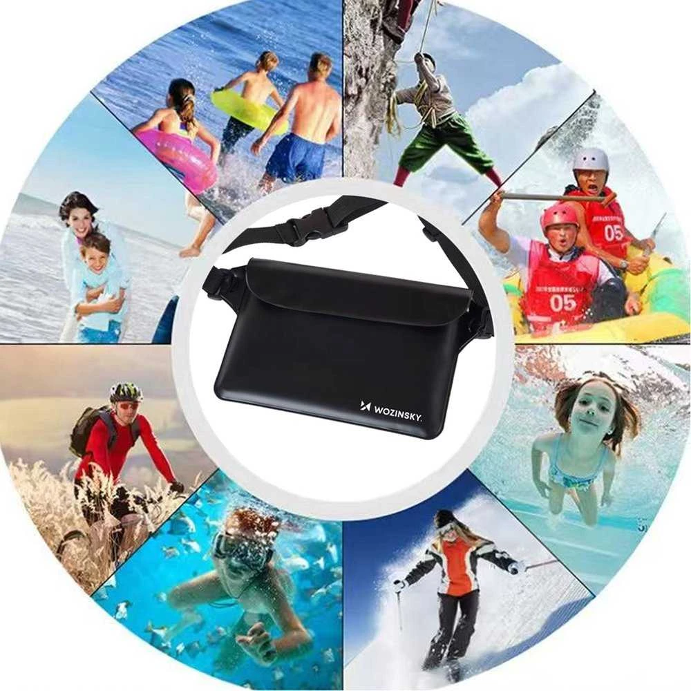 Wozinsky WWS-01 Atsparus vandeniui PVC Waist Bag - Juodas